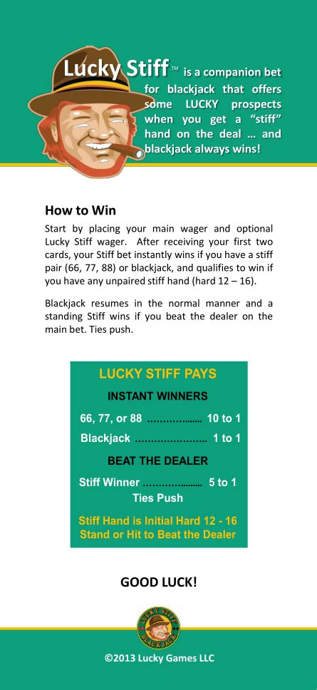blackjack stiff|Lucky Stiff Blackjack Sidebet.